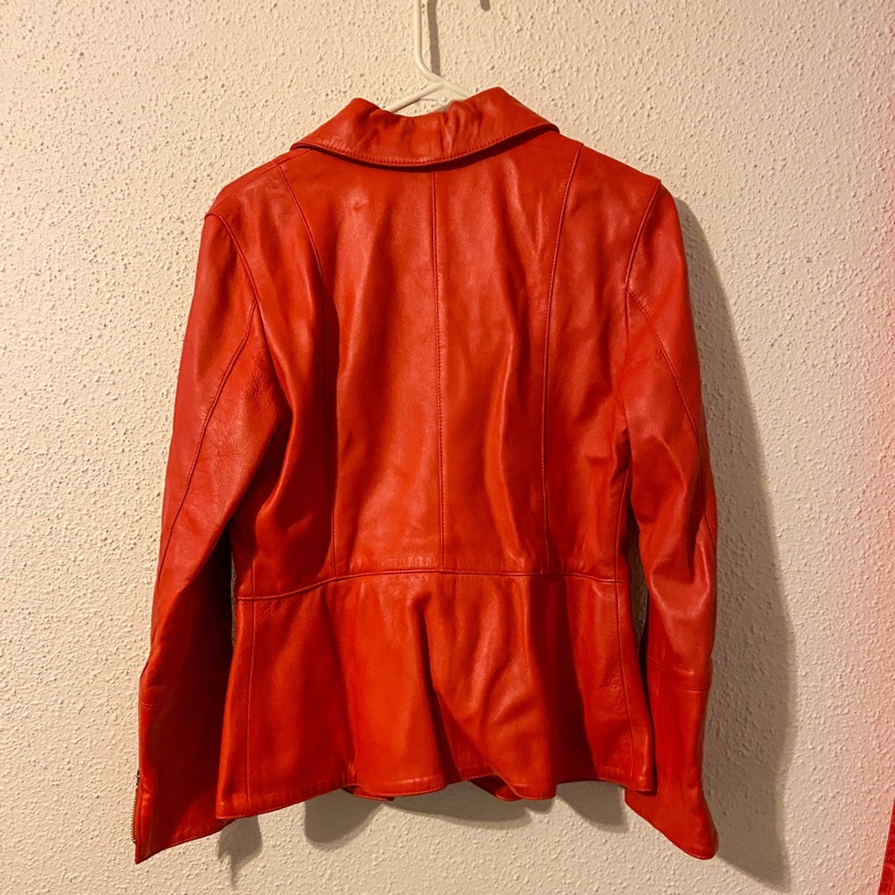 SOLD // Vintage red leather jacket - Picture 2 of 2